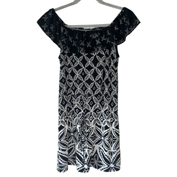 White House Black Market Ruffle-Scoop Neck/Off Shoulder Dress - Picture 1 of 3